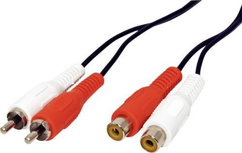 Value Cinch Video Anschlusskabel RCA 2x Cinch-Stecker auf 2x Cinch-Buchse Schwarz 5,00 m - Bild 1