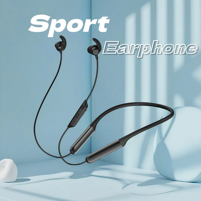 Nurati Nackenbügel-Sportkopfhörer Bluetooth in Schwarz mit Dual-Akku und magnetischer Funktion - Bild 1