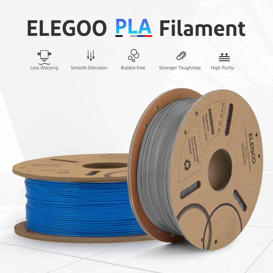 ELEGOO PLA Filament 1,75mm für FDM 3D-Drucker, Schwarz - Bild 3