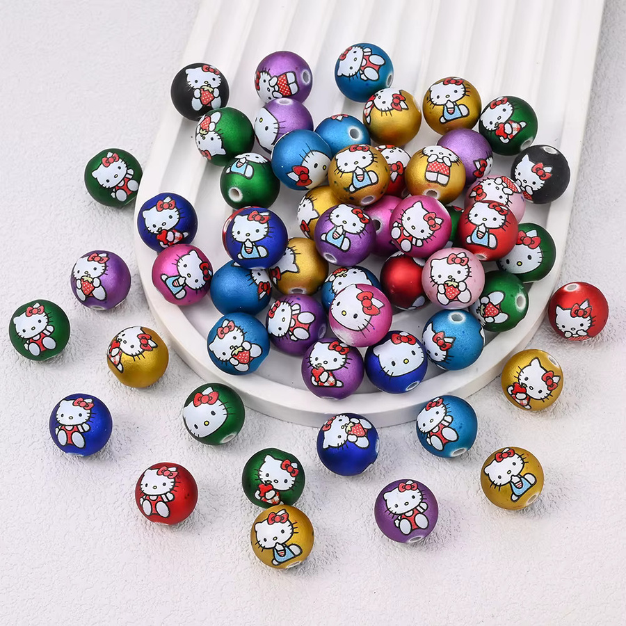 Sanrio Hello Kitty Acryl-Rundperlen, bunt, 16 mm, Unisex - Bild 2