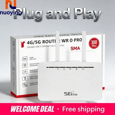 NUOYING Hochgeschwindigkeits-WLAN-Modem mit 300Mbps, SIM-Kartensteckplatz und externer Antenne, LTE/5G WLAN-Hotspot in Weiß - Bild 1