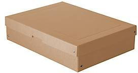 Archivbox Falken PureBox Nature A3 in Braun aus FSC-Pappe mit Beschriftungsfeld, B: 320 mm, L: 440 mm, Höhe: 100 mm - Bild 1