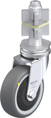Blickle Lenkrolle LRA-PATH 75KF-ELS-E07 in Grau mit 75 mm Rad-Durchmesser und 65 kg Tragfähigkeit - Bild 1