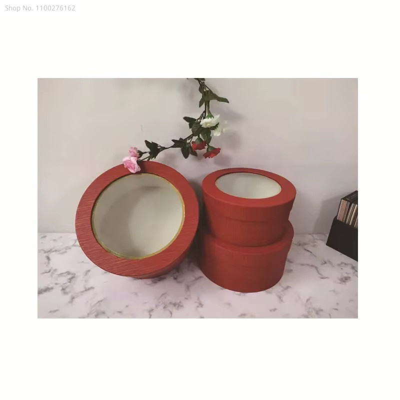 3er Set transparente Blumenboxen aus Papier für Valentinstag und Schmuck als Geschenkverpackung in Schwarz und Transparent - Bild 3