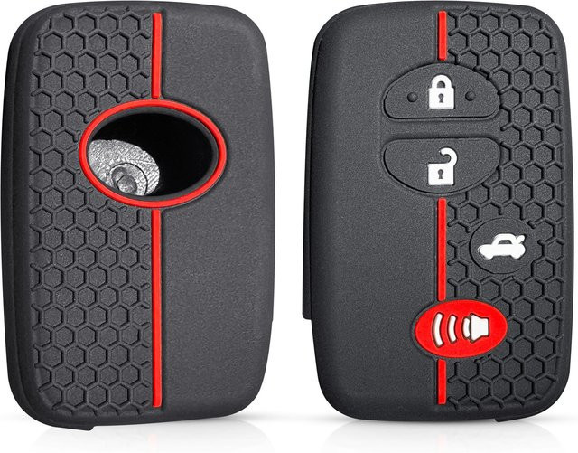 Silikon Schlüsselanhängerhülle in Schwarz für Toyota Auris, Prius, Alphard, Land Cruiser 200, Prado, Aqua, Avensis, Avalon und Venza Fernbedienungen mit 2/3/4 Tasten - Bild 1