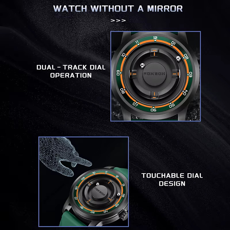 FOXBOX Armbanduhr Quarz, Silikon, Herren, Grün - Bild 3