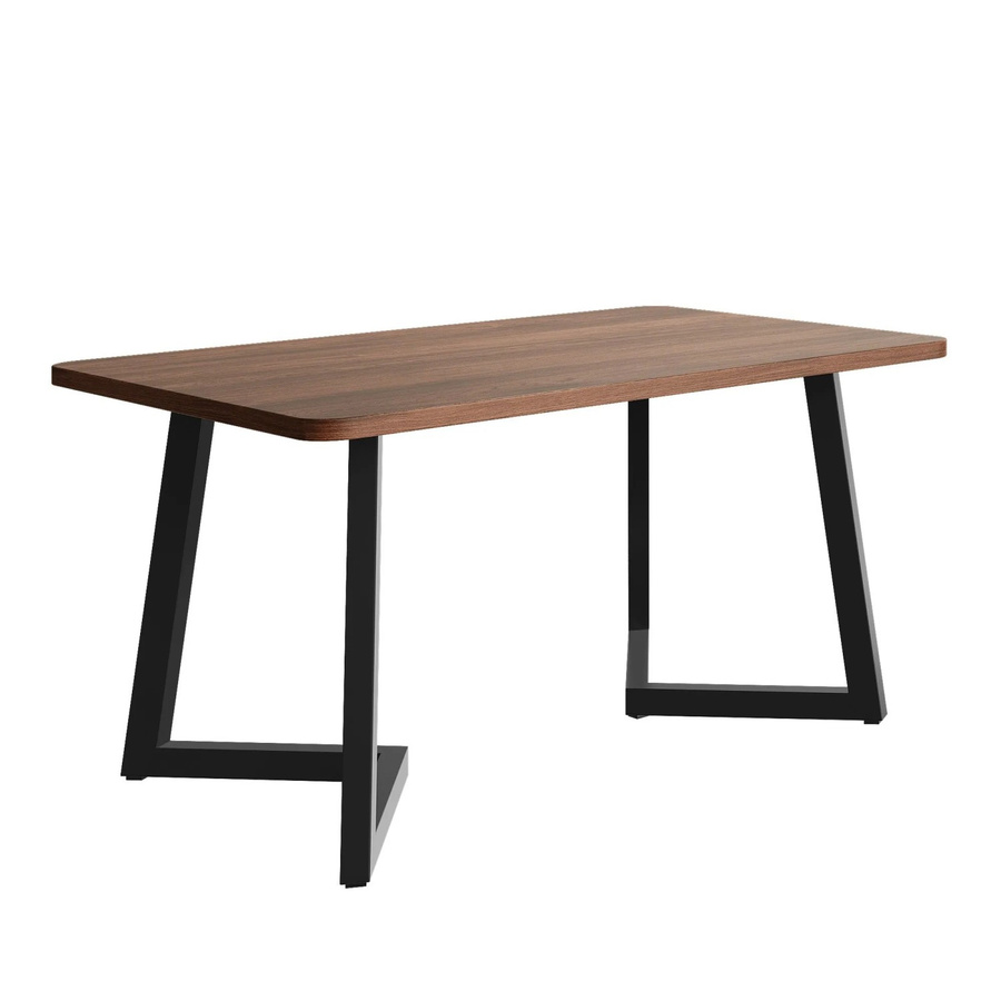 okwish Esstisch in Marmoroptik mit Metallgestell für Esszimmer, Wohnzimmer oder Büro, Farbe: Braun/Schwarz, B/T/H: 117 x 68 x 75 cm - Bild 2