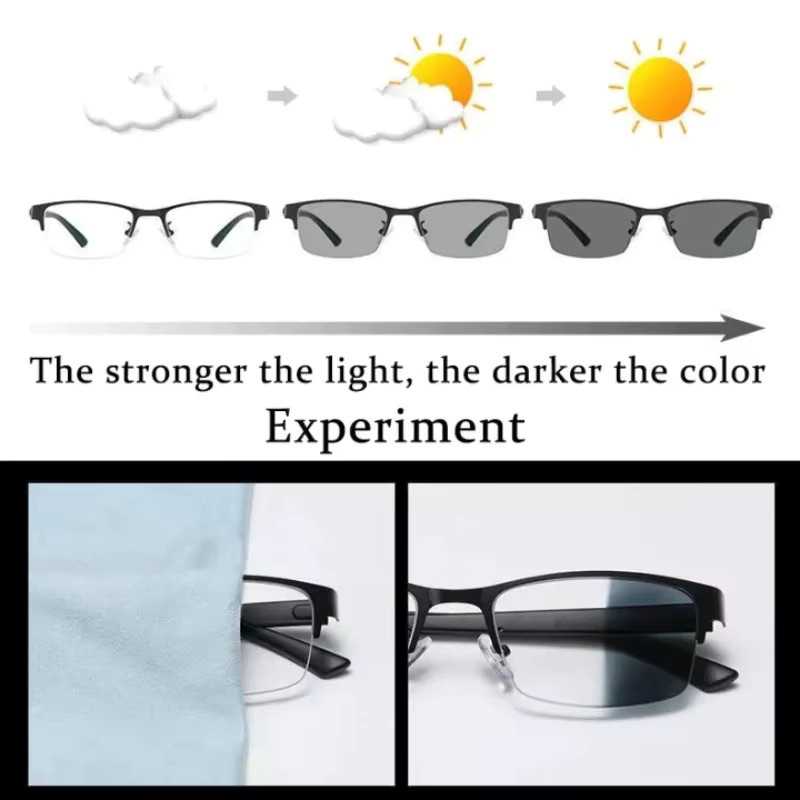MDOD Korrektionsbrille, Halbrand, rechteckig, Metall, grau, Herren - Bild 2