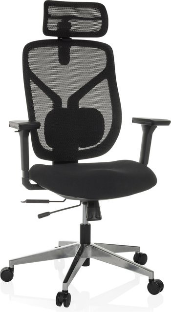 hjh OFFICE High End Bürostuhl CASSILIS B in Schwarz mit Kopfstütze, Armlehnen und Netzstoff, höhenverstellbar - Bild 1