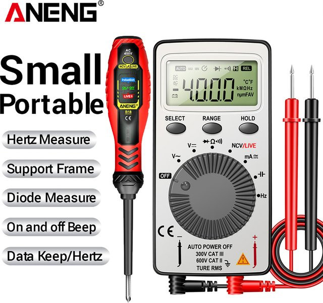 ANENG AN101 Mini Digitalmultimeter Professioneller AC/DC Spannungsprüfer und Kfz-Stromprüfer - Bild 1