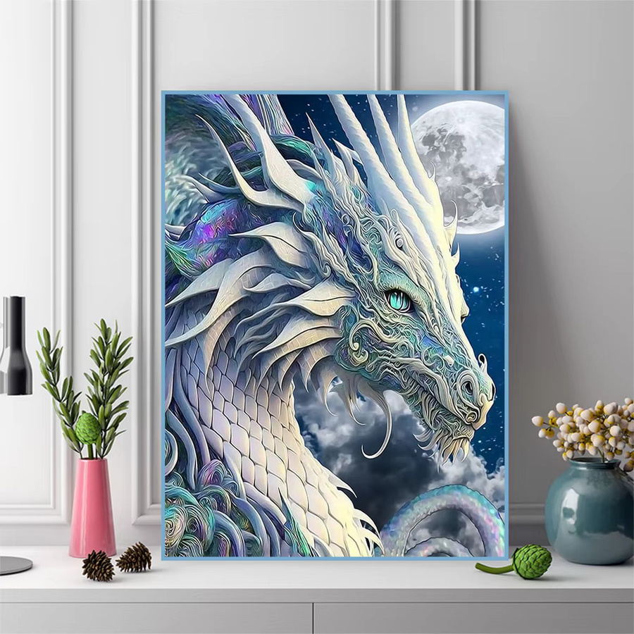 EverShine DIY Diamantmalerei Drache Motiv als Mosaik-Stickerei-Set in Multicolour, B/H: 30 x 20 cm - Bild 3