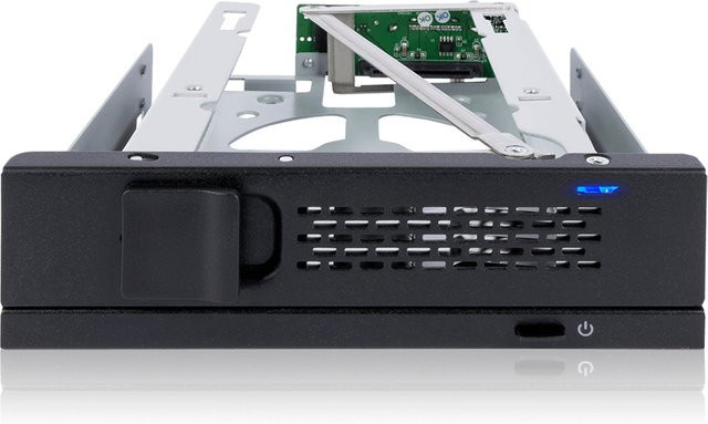 IcyDock Mobile Rack MB171SP-1B: 1x 3.5 Zoll SATA in 1x 5.25 Zoll Einschub, Schwarz/Silber - Bild 1