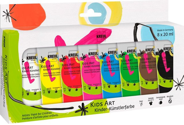 KREUL Kids Art Kinder-Künstlerfarben Set, Bunt / Mehrfarbig, 8 x 20 ml - Bild 1