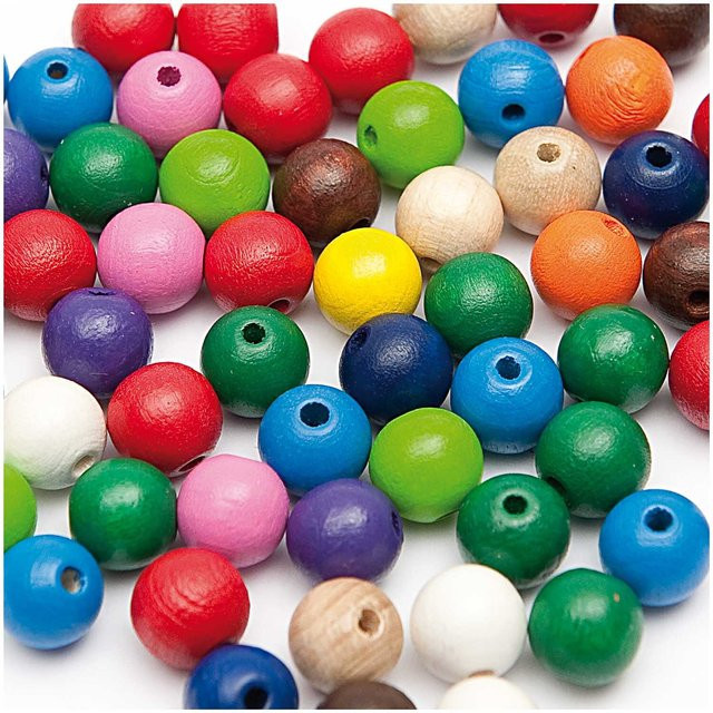 Rico Design Holz-Perlen Bunt 8mm - Bild 1