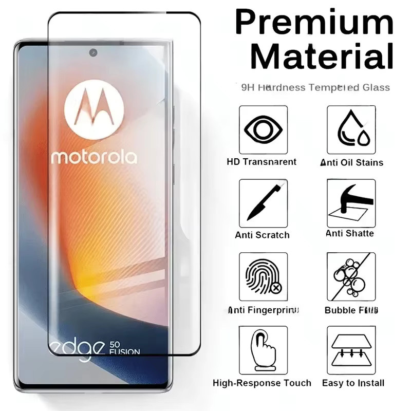 Motorola Schutzfolie aus gehärtetem Glas Ultra HD 9H, transparent, passend für Moto Edge 70 50 60 Fusion 40 30 Pro G77 G57 G17 G85 G84 G35 75 45 - Bild 2