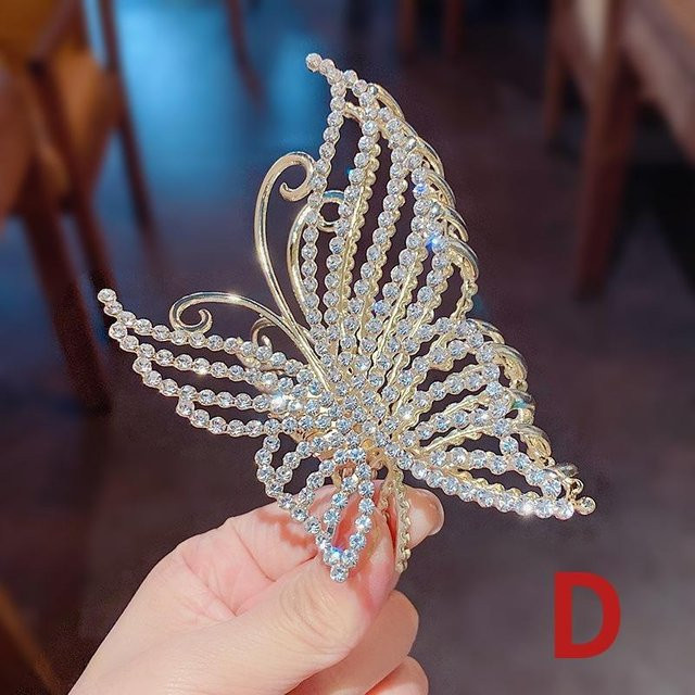 Haarklammern Schmetterling, Strass, Imitationsperlen, Damen - Bild 1