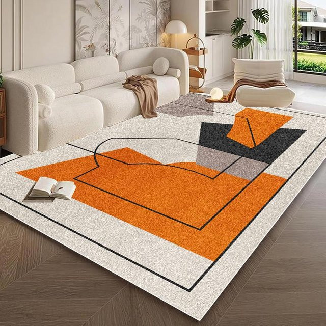 Karpetti Moderner Teppich mit Streifenmuster, Waschbar und Rutschfest, Flanell, Mehrfarbig, Breite: 60 cm, Länge: 90 cm - Bild 1