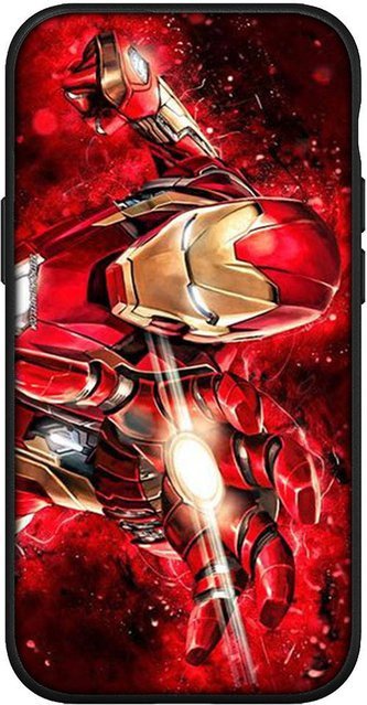 MINISO Handyhülle Ironman Superheld für verschiedene Smartphone-Modelle in Schwarz und Rot - Bild 1