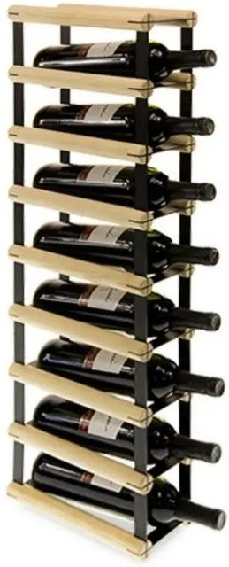 PROREGAL Modulares Weinregal Vinotega Mod Metal aus massivem Kiefernholz in Natur, H x B x T: 82,5 x 12,5 x 24,5 cm, Platz für 8 Flaschen - Bild 1