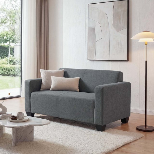 Moncalieri 2er Loungesofa aus Stoff in Grau - Bild 1