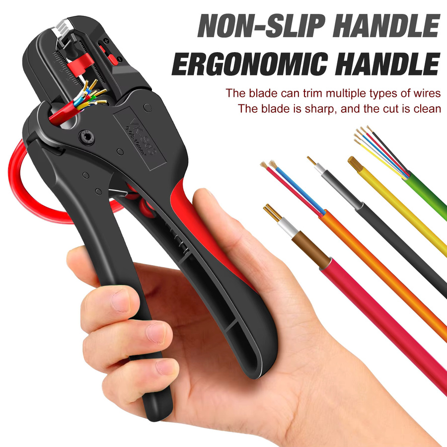CLAMPLUS Automatisches 2-in-1-Abisolierwerkzeug und Kabelmesser in Schwarz für 32–7 AWG (0,03 mm2–10 mm2) - Bild 2