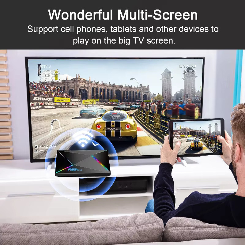 LEEDOAR R69 Plus Android 14 TV-Box mit Sprachsteuerung, 8K Ultra HD, Allwinner H728 Octa-Core, 1000M LAN, WiFi 6 und Bluetooth 5.0 Media Player Set-Top-Box - Bild 4