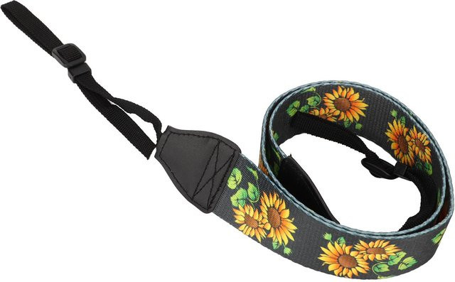 Andoer Kamera Schulter- und Nackenriemen im modischen Vintage-Stil mit ethnischem Sonnenblumen-Muster in Schwarz und Multicolour - Bild 1