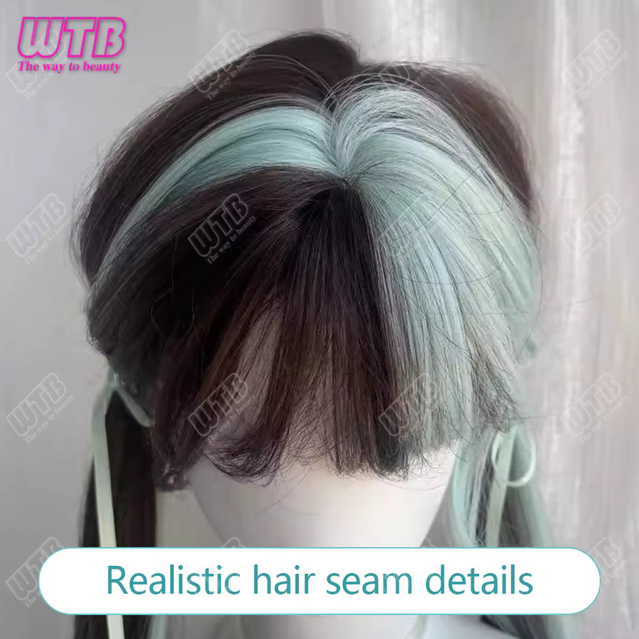 WTB Synthetische Perücke, langes glattes Haar mit Pony, Damen - Bild 5