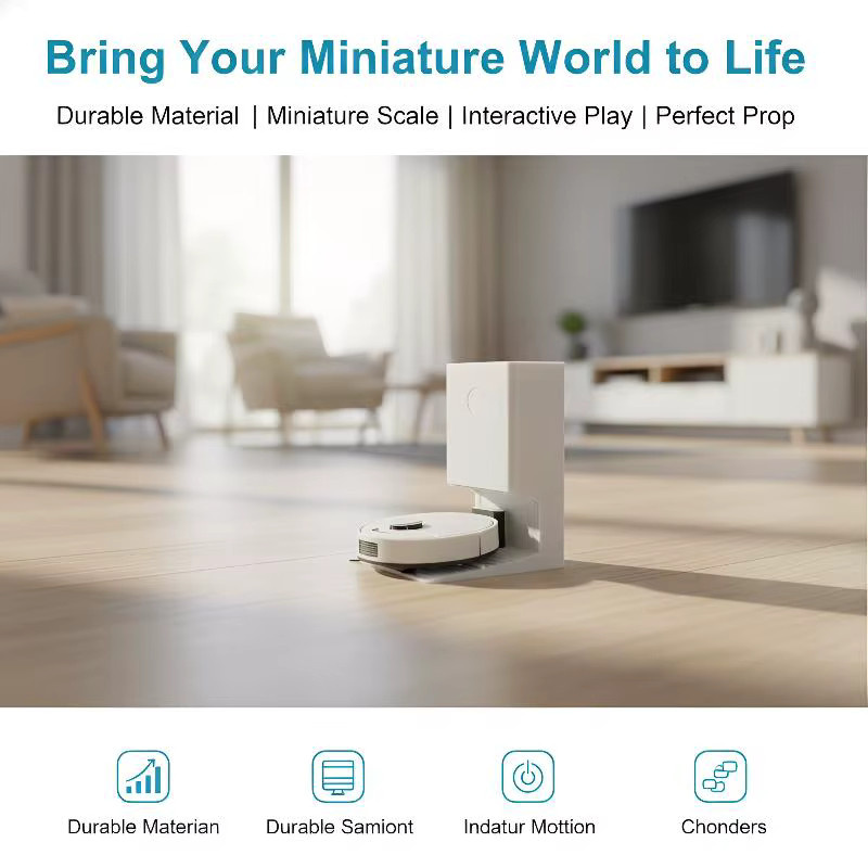 Miniatur-Kehrmaschinen-Ornament, Mini-Roboter-Staubsauger-Modell, 1:12 - Bild 2