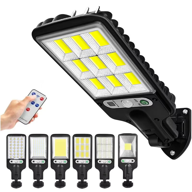 XIWANGFIRE LED-Solar-Straßenlaterne mit COB + SMD und Bewegungsmelder, wasserdichte Solarlampe in Schwarz für Garten und Terrasse - Bild 7