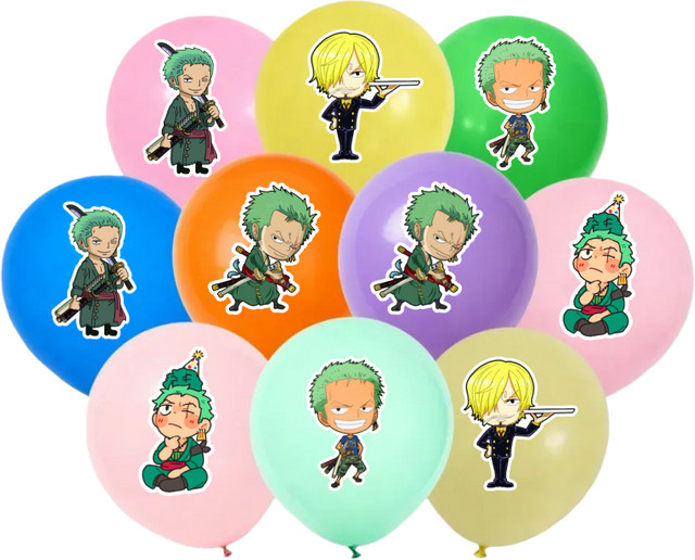 Bandai One Piece Chibi Luftballon Aufkleber mit Zoro und Sanji in Mehrfarbig für deine Partydekoration - Bild 1