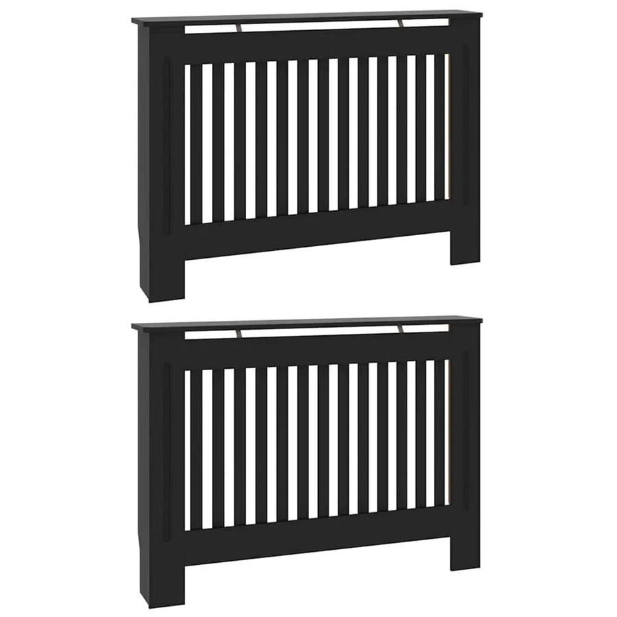 vidaXL Heizkörperabdeckung 2er-Set in Schwarz mit vertikalem Latten-Design, B/T/H: 112 x 19 x 81,5 cm - Bild 2