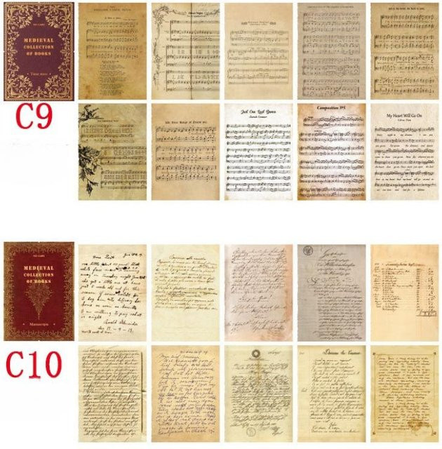 10 Stück Dekoratives Scrapbooking-Papier im Vintage-Stil mit Sternen-Motiv in Beige für DIY Bastelarbeiten und Tagebuchalben - Bild 1