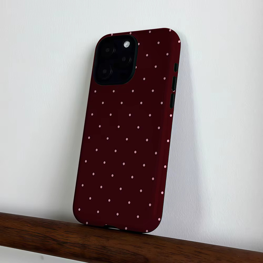 CaseLumi Matte Bumper MagSafe Schutzhülle für iPhone 17 16 15 14 13 Pro Max mit Burgunder Herz-Design in Rot - Bild 4