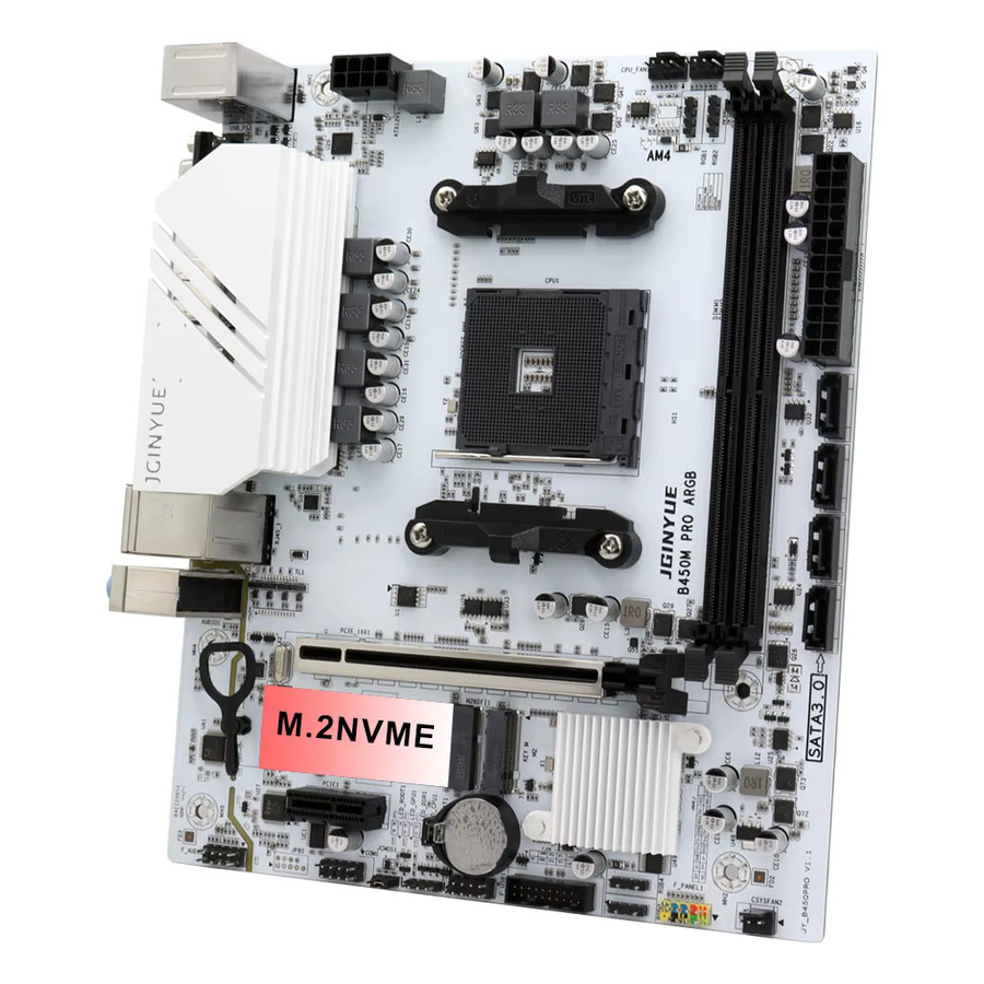 T.F.SKYWINDINTL AM4 Mainboard B35/B45 Serie für AMD ITX/M-ATX mit DDR4 Dual Channel, M.2 NVMe und 4 x SATA 3.0 USB in Weiß - Bild 5