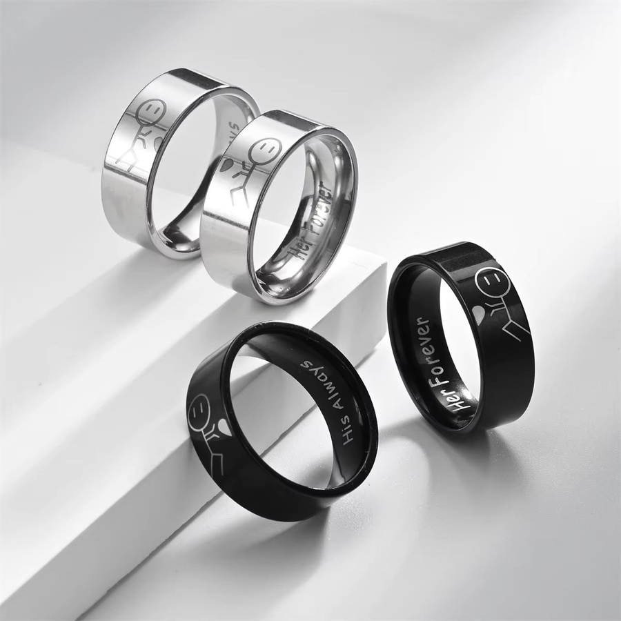 NUOBING Ringe Edelstahl, Silber, Unisex, Verlobung - Bild 2