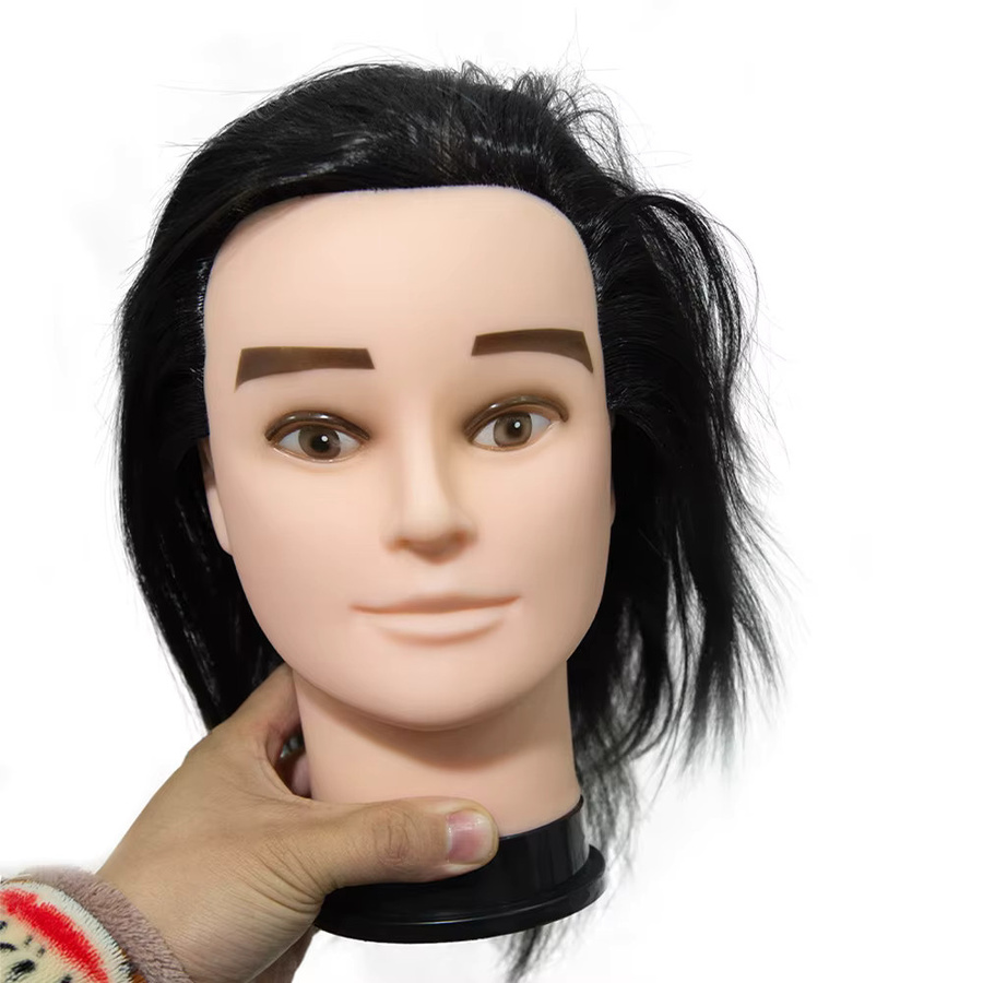 Simnient Mannequin-Kopf für Herrenfrisuren, 12 Zoll, Kunstfaserhaar - Bild 4
