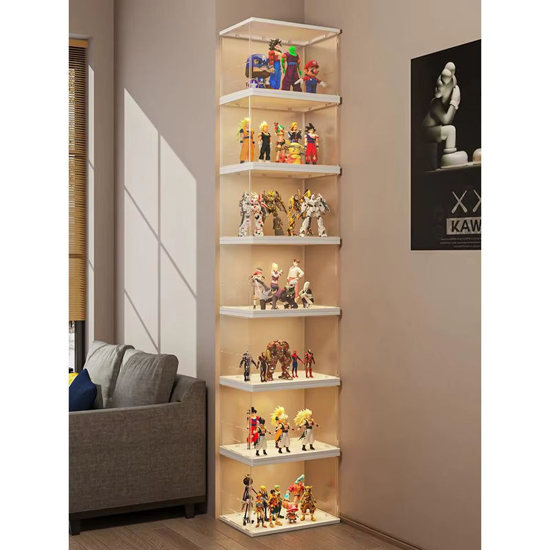 Action Figure Vitrine Blind Box mit Staubschutz aus Acryl und Kunststoff, Display Regal Aufbewahrungsbox in Transparent und Weiß - Bild 5