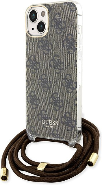 Guess Crossbody Hülle für Apple iPhone 15 in Braun mit 4G IML Print - Bild 1