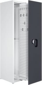 Kappes Zugwagenschrank RasterPlan mit Lochplatten, 1 Auszug, Grau/Blau, B/T/H: 60 x 59 x 200 cm - Bild 1