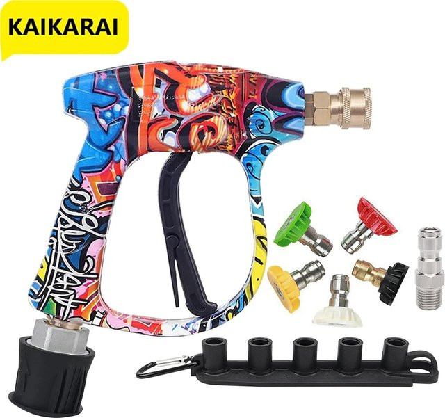 Kaikarai Hochdruckreiniger Wasserpistole mit 1/4 Zoll Schnellkupplung für Auto-Reinigung, kompatibel mit Karcher, Nilfisk, Parkside und Bosch - Bild 1