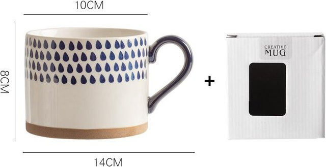 Paar handbemalte Keramik-Tassen aus Steingut von Yiran Furniture, Farbe Weiß, 401-500 ml - Bild 1