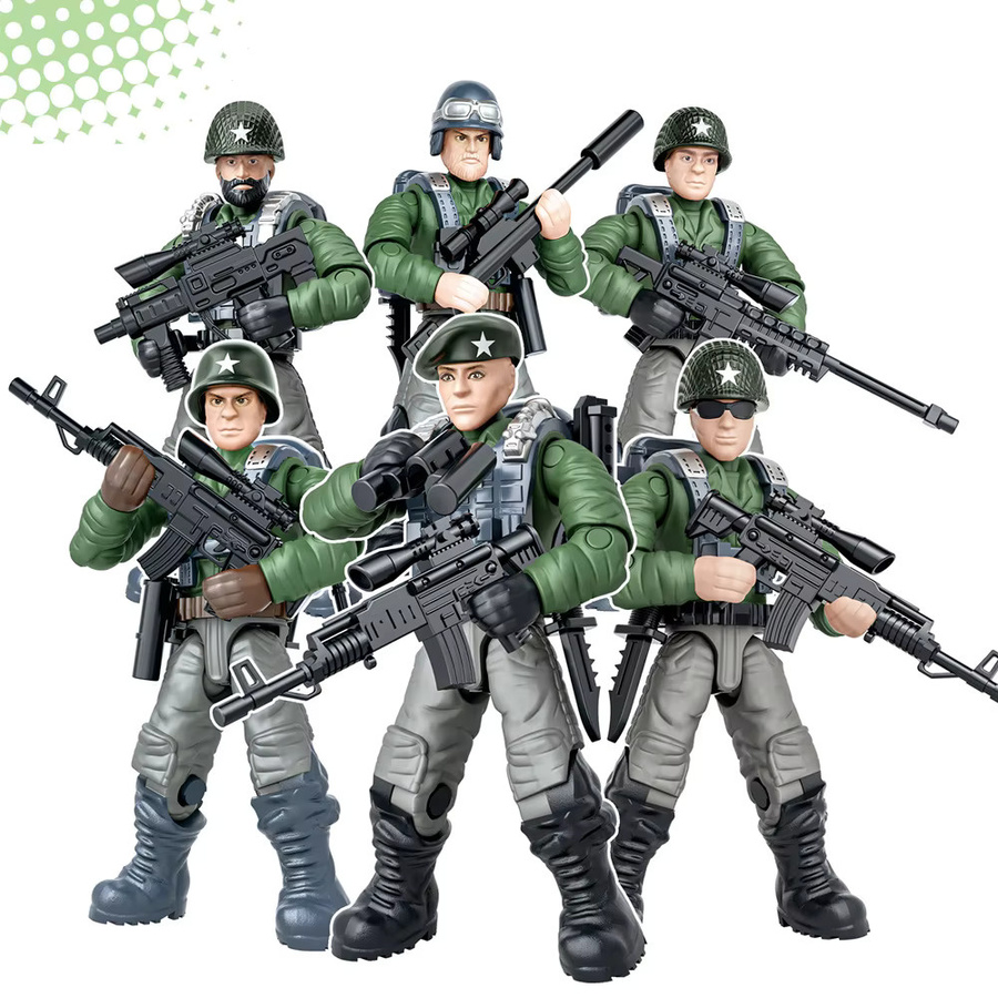 Mega Block Xturboman US-Armee Artillerie-Einheit Bausatz im 1:36 Maßstab, grüne Actionfiguren aus Kunststoff - Bild 3