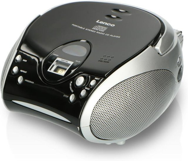 Lenco SCD-24 Tragbares FM-Radio mit CD-Player und Kopfhöreranschluss in Schwarz/Silber - Bild 1