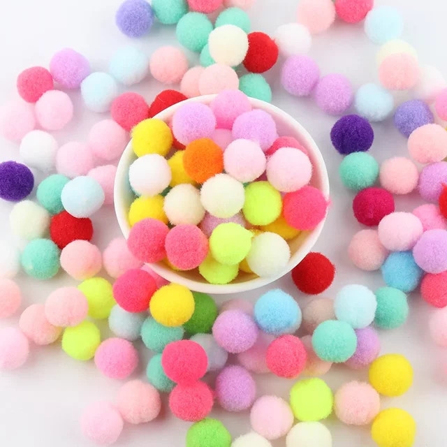 Weiche Pompon-Kugel, flauschige Pelz-Pompon-Kugeln, Bunt / Mehrfarbig - Bild 1