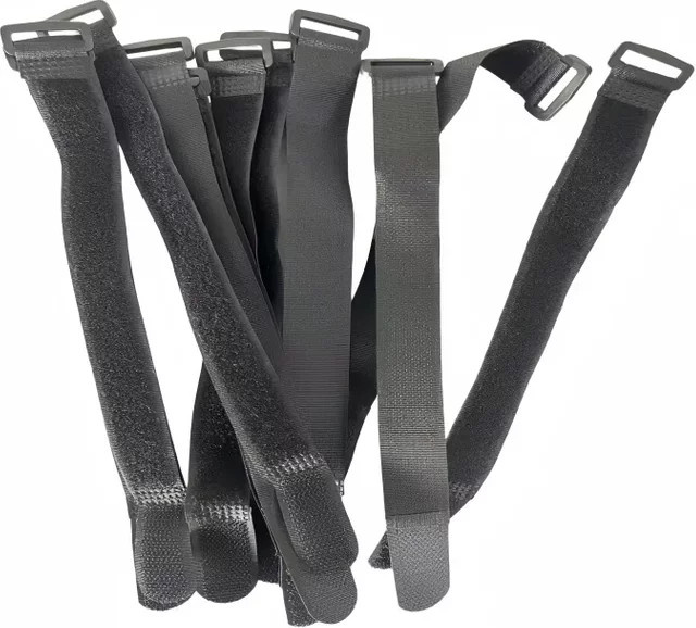 ZHOUCHEN Nylon-Kabelbinder mit Klettverschluss und umgekehrter Schnalle, Schwarz, Länge: 25 cm - Bild 1