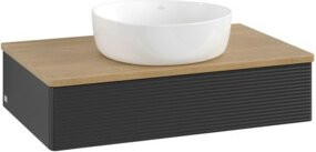 V&B Waschtischunterschrank Antao mit Frontstruktur in Eiche Honig, B/T/H: 80 x 50 x 19 cm - Bild 1
