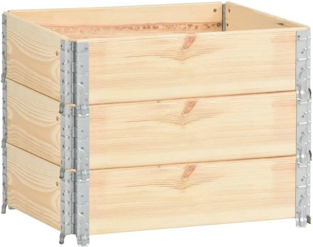 vidaXL Hochbeete Set aus 3 Stück aus Kiefer Massivholz in Braun, B/T/H: 80 x 60 x 19 cm - Bild 1