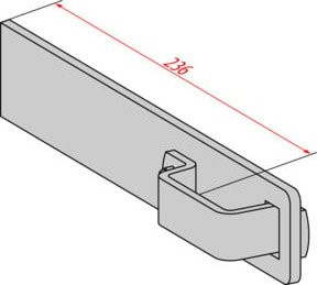 Hymer Wandhaken gerade aus Aluminium in Silber - Bild 1