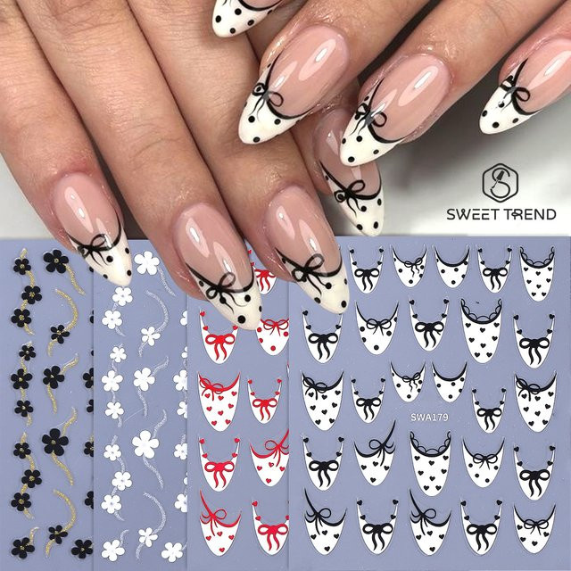 SWEET TREND Nagelaufkleber Schwarz-Weiß, Glänzend - Bild 1
